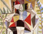 在花园里坐着的女人 - 巴勃罗·毕加索